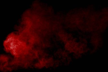 Abstract red smoke on black background. Red color clouds. clipart