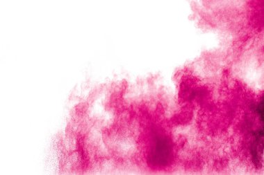 Pembe toz bulutu havada süzülüyor. Rengi canlı ve göz alıcı, dokusu da kabarık ve tozlu..