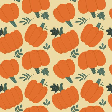 Çizgi balkabaklarının düz bir şekli var. Paket kağıdı ve kumaş için arkaplan.