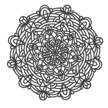 Çiçek mandala, dekoratif element, mandala boyama kitabı. Mandala süsü İslami, Hintli, Faslı. Vektör ögesi.