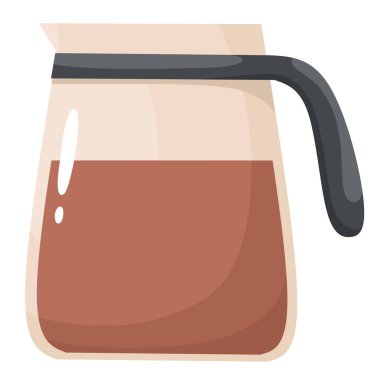 Kahve demliği ve kahve. Resmi düz biçimde içer.