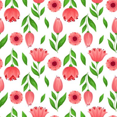 Şirin çiçeklerle kusursuz bir desen. Desen