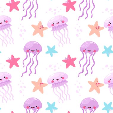 Denizanalarıyla kusursuz desen, sualtı dünyası.