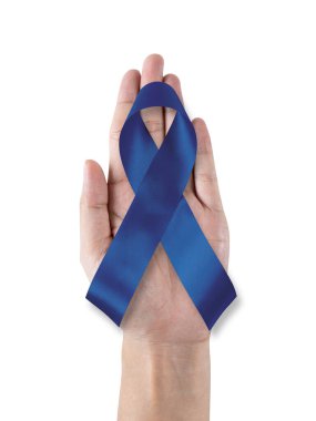Kolon kanseri ve kolorektal kanser farkındalığı, Akut Solunum Sıkıntısı Sendromu (ARDS), Juvenile Arthritis, Lacivert şeritli tüberöz skleroz beyaz arka planda izole edilmiş (kırpma yolu))