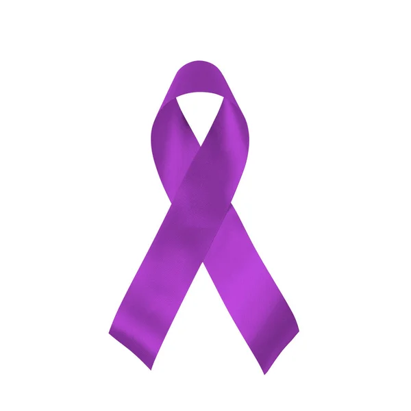 Фиолетовая Лента Белом Фоне Вид Сверху Путь Вырезания — стоковое фото