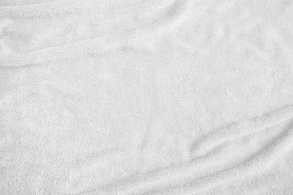 Ein Weißes Handtuch Auf Weißem Hintergrund Blick Von Oben Nahaufnahme — Stockfoto