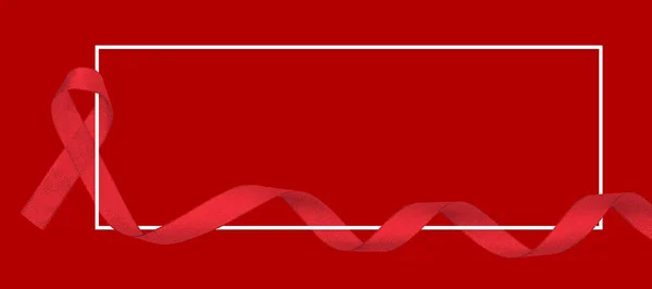 Красная Лента Белом Фоне Элемент Дизайна Всемирный День Борьбы Спидом — стоковое фото