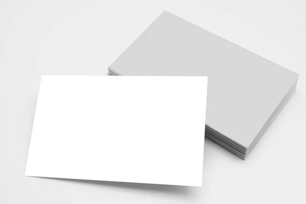 Visitenkartenstapel Vorlage Für Markenidentität Getrennt Clipping Pfad Blanke Weiße Visitenkarten — Stockfoto