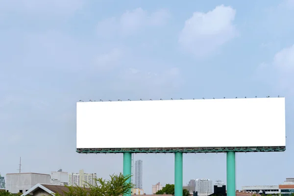 Advertising concept, blank template for outdoor advertising or blank billboard on city highway. Can be used for product display, promotional poster. Outdoor billboard mockup.