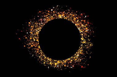 Siyah arkaplanda daire ışık çerçevesi