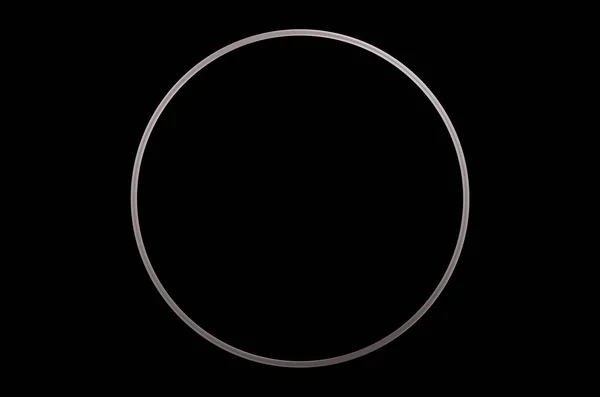 Circle. Silver shiny luxury border on black background.