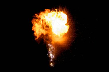 pile of flames on a black background