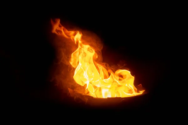 Pile Flames Black Background — Fotografia de Stock