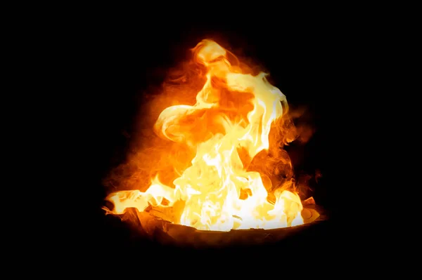 Pile Flames Black Background — Stock Fotó