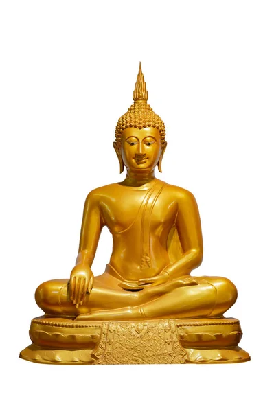 Buddha Bild Vit Bakgrund Isolat Stockbild