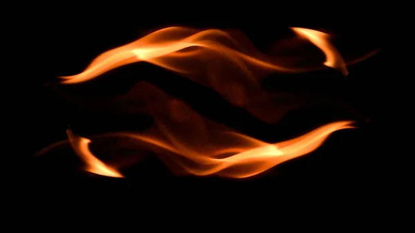 Tűz Háttér Égő Láng Keret Egy Fekete Háttér — Stock Fotó