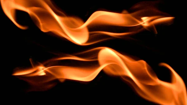 Feuer Hintergrund Brennende Flamme Rahmen Auf Schwarzem Hintergrund — Stockfoto