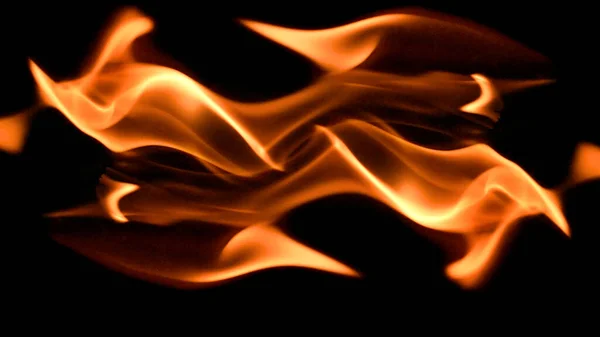 Oheň Pozadí Hořící Plamen Rám Černém Pozadí — Stock fotografie