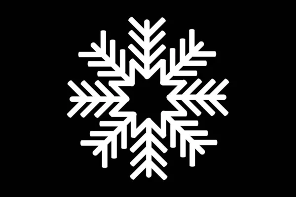 黒い背景に白い雪のピクトグラム — ストック写真