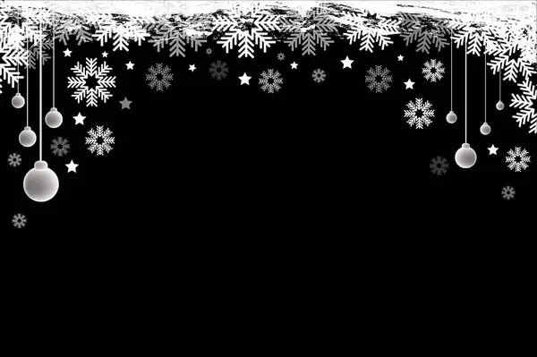 Frohe Weihnachten Rahmenkugel Auf Schwarzem Hintergrund — Stockfoto
