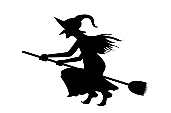 Hexe Halloween Auf Weißem Hintergrund Isoliert Stockfoto