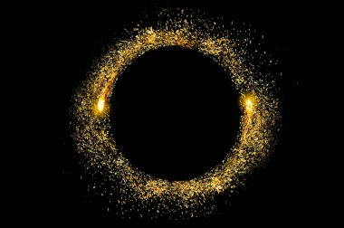 Siyah arkaplanda daire ışık çerçevesi