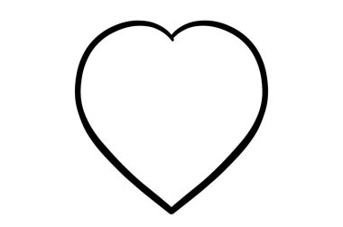 Beyaz arkaplanda elle çizilmiş kalp.