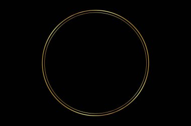 Siyah arkaplanda altın daire çerçeve bokeh