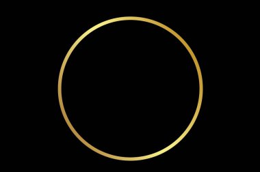 Siyah arkaplanda altın daire çerçeve bokeh