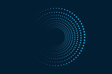 Yarım tonluk daire, yuvarlak noktalı çerçeveler. Çerçeve, logo, web sayfaları, baskılar, posterler, şablon için tasarım ögesi.