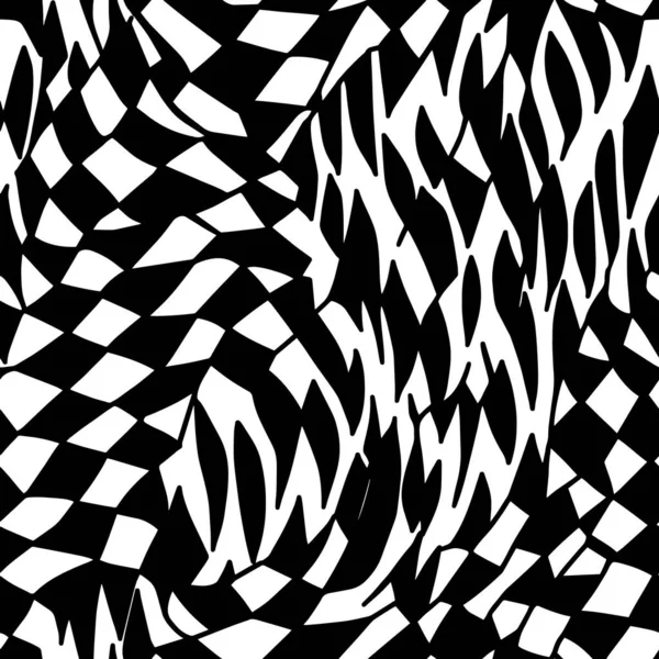 Mesmerizing Vector Optical Illusions Black White Seamless Patterns Use Geometric — Stock Vector