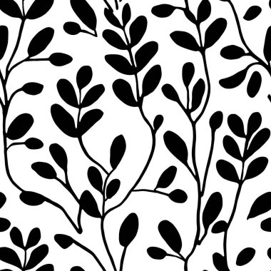 Kusursuz Vektör Çiçekleri, Siyah ve Beyaz Çiçek Örnekleri. Vektör illüstrasyonu