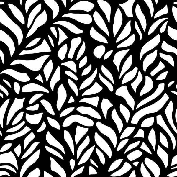 Fleurs Vectorielles Sans Couture Motif Floral Noir Blanc Illustration Vectorielle — Image vectorielle