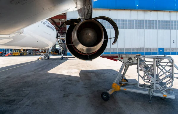 Arka Plan Için Uçak Motorunun Yakın Çekim Görüntüsü — Stok fotoğraf