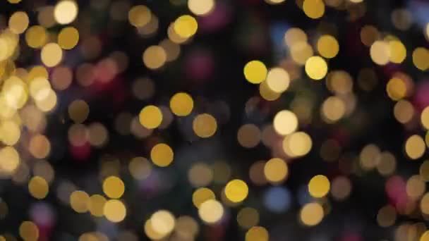 Hızla Yanıp Sönen Noel Ağacı Festivali Bokeh Soyut Geçmişini Bulanıklaştırdı — Stok video