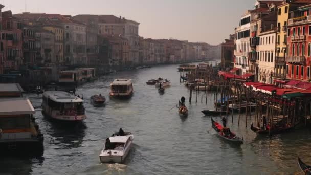 Venedik Talya Şubat 2024 Venedik Büyük Kanalı Venedik Karnavalı Sırasında — Stok video
