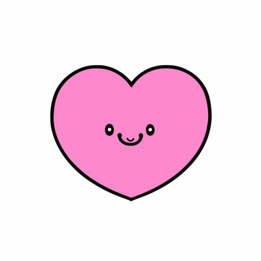 kalp kawaii sevimli karakter