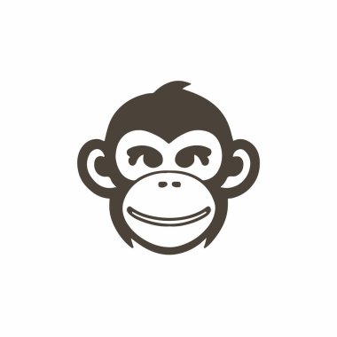 şirin maymun başı ikon vektör çizimi