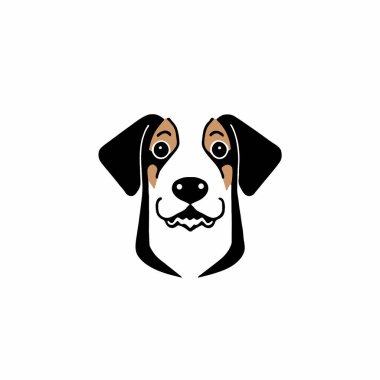 Beyaz arkaplandaki sevimli köpeğin vektör çizimi