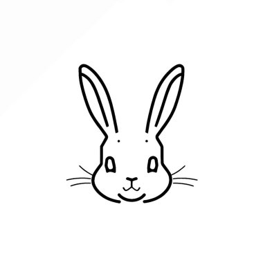 Şirin tavşan çizgisi tarzı ikon, vektör illüstrasyonu