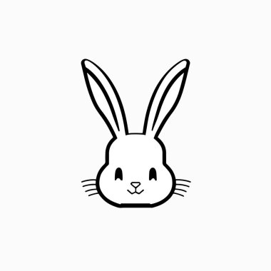 Şirin tavşan çizgisi tarzı ikon, vektör illüstrasyonu