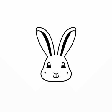 Şirin tavşan çizgisi tarzı ikon, vektör illüstrasyonu
