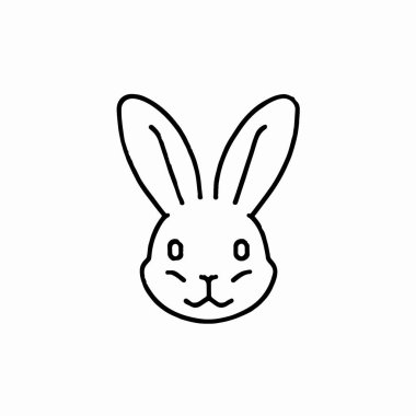 Şirin tavşan çizgisi tarzı ikon, vektör illüstrasyonu