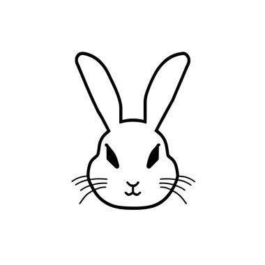 Şirin tavşan çizgisi tarzı ikon, vektör illüstrasyonu