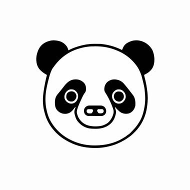 Panda baş simgesi, vektör illüstrasyonu