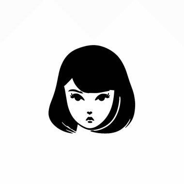 Güzel yüzlü bir kadının vektör çizimi