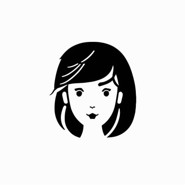 Güzel yüzlü bir kadının vektör çizimi