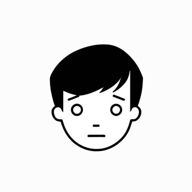 Beyaz arka planda sevimli çocuk baş karakter ikonu. vektör illüstrasyonu