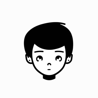 Beyaz arka planda sevimli çocuk baş karakter ikonu. vektör illüstrasyonu