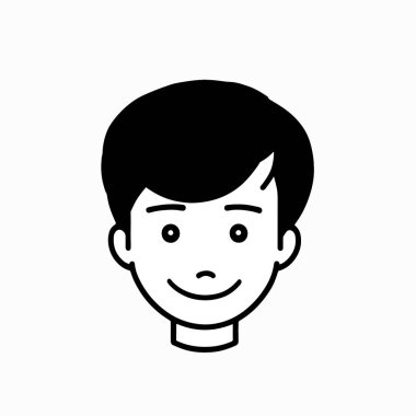 Beyaz arka planda sevimli çocuk baş karakter ikonu. vektör illüstrasyonu